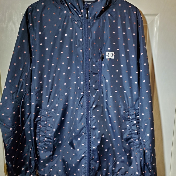 Mens DC Blue Windbreaker Zipup Jacket - Picture 3 of 7